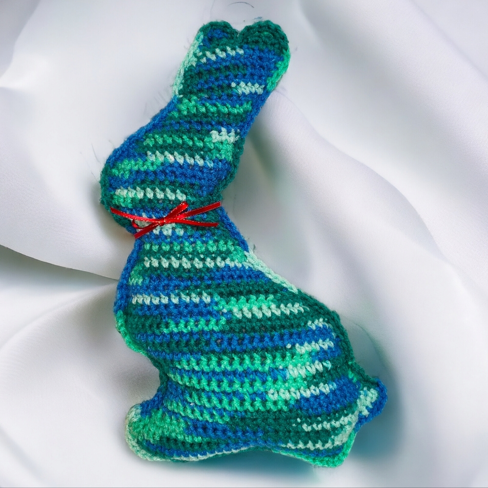 Handmade Crochet Chocolate Easter Bunny Pillow Stuffed Animal Toy